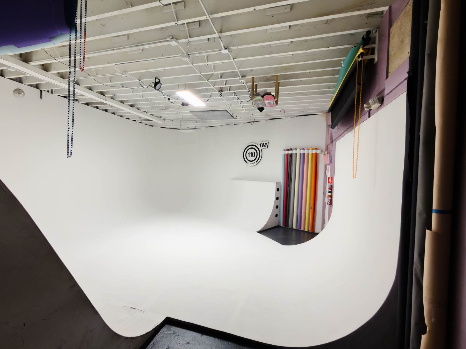 The rideable cyc at 110 Studios, wide view